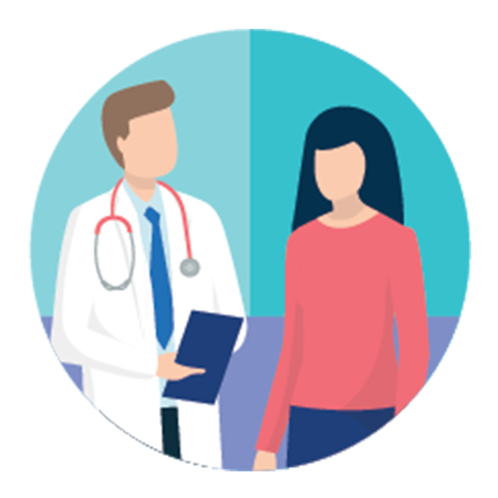 Icon - Clinical Articles - Doctor and Patient. Phazix® Pill Swallowing Gel for healthcare providers to improve care for residents and med pass.