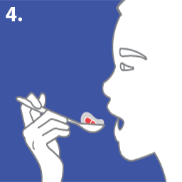 Icon Step 4. Hand putting spoon into mouth